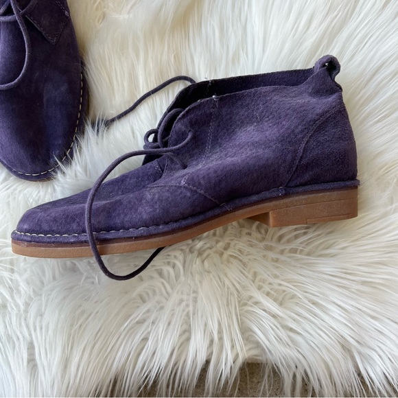Hush Puppies Cool Purple Suede Lace Up Ankle Loafers - Picture 5 of 7